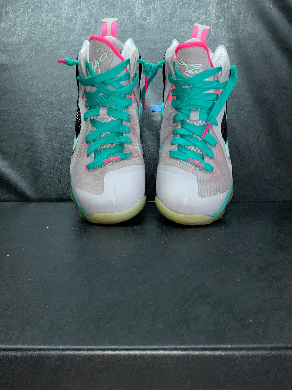 Kids High-Top Sneakers in Teal and Pink